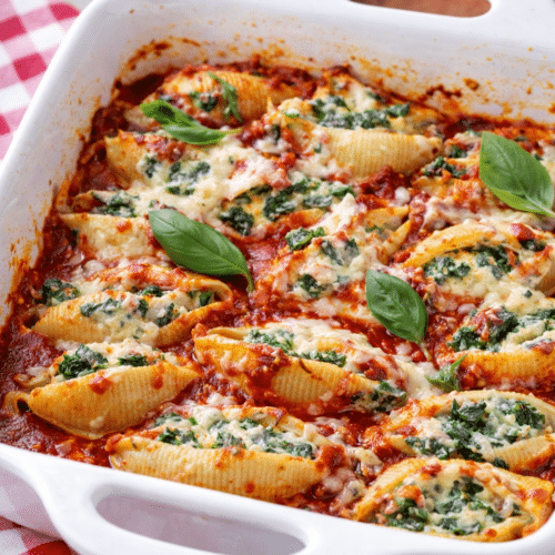 Baked Spinach and Ricotta Stuffed Shells