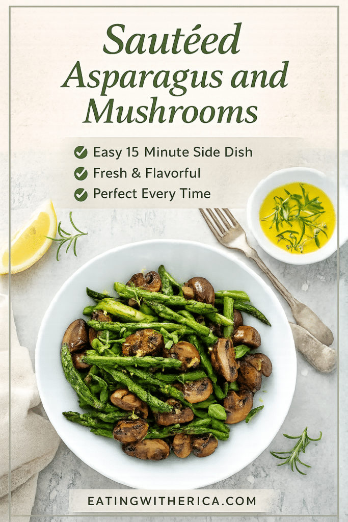 Sauteed Asparagus & Mushroom pinterest pin