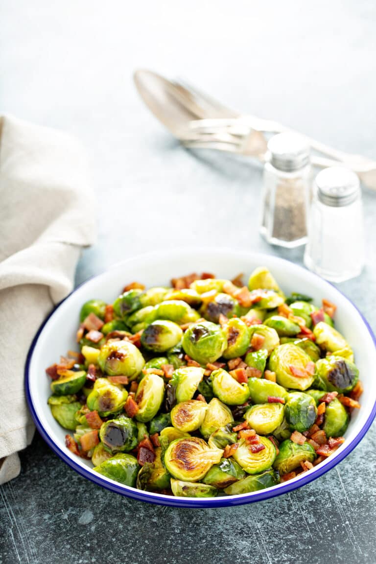 Yummy Honey Bacon Balsamic Roasted Brussels Sprouts