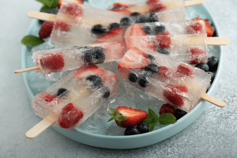 champagne berry popsicles