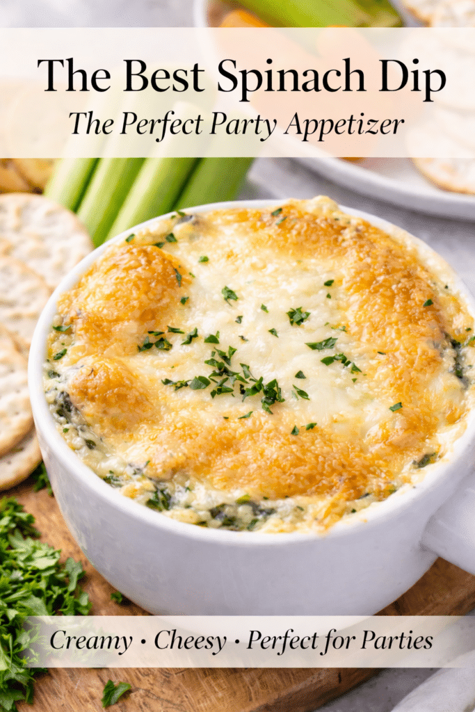 creamy spinach dip pinterest pin