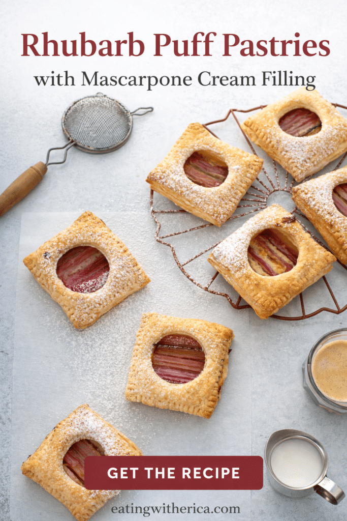 rhubarf puff pastries pinterest pin