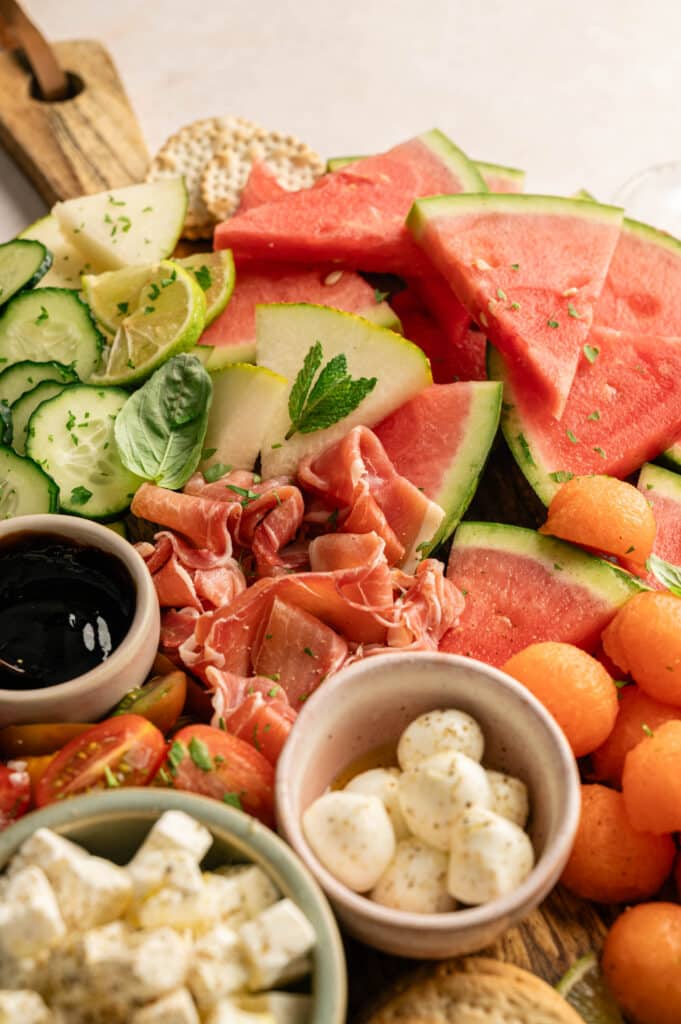 A fresh summer watermelon board is the perfect warm-weather appetizer. 