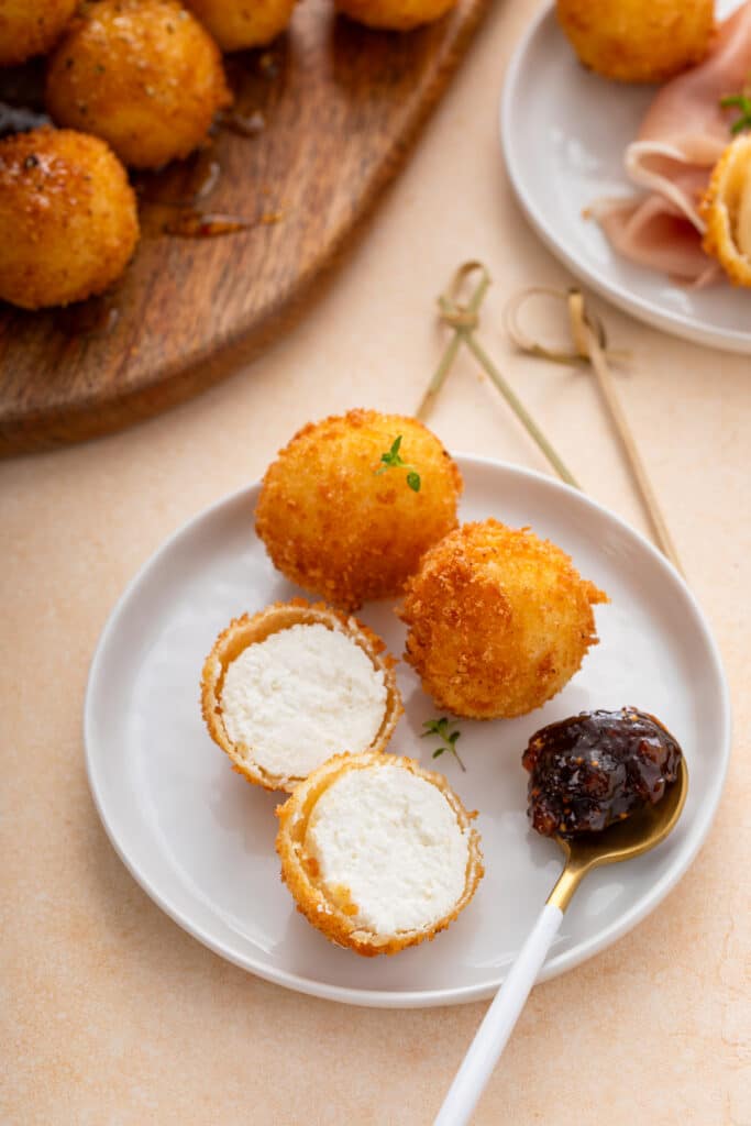 Perfect Fried Goat Cheese Board with dipping sauce