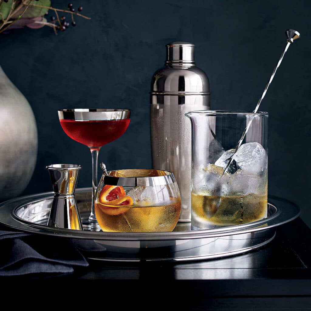 Coupe cocktail glasses for serving a peartini
