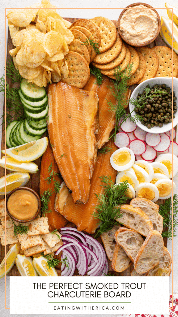 Smoked trout board styled for elegant grazing