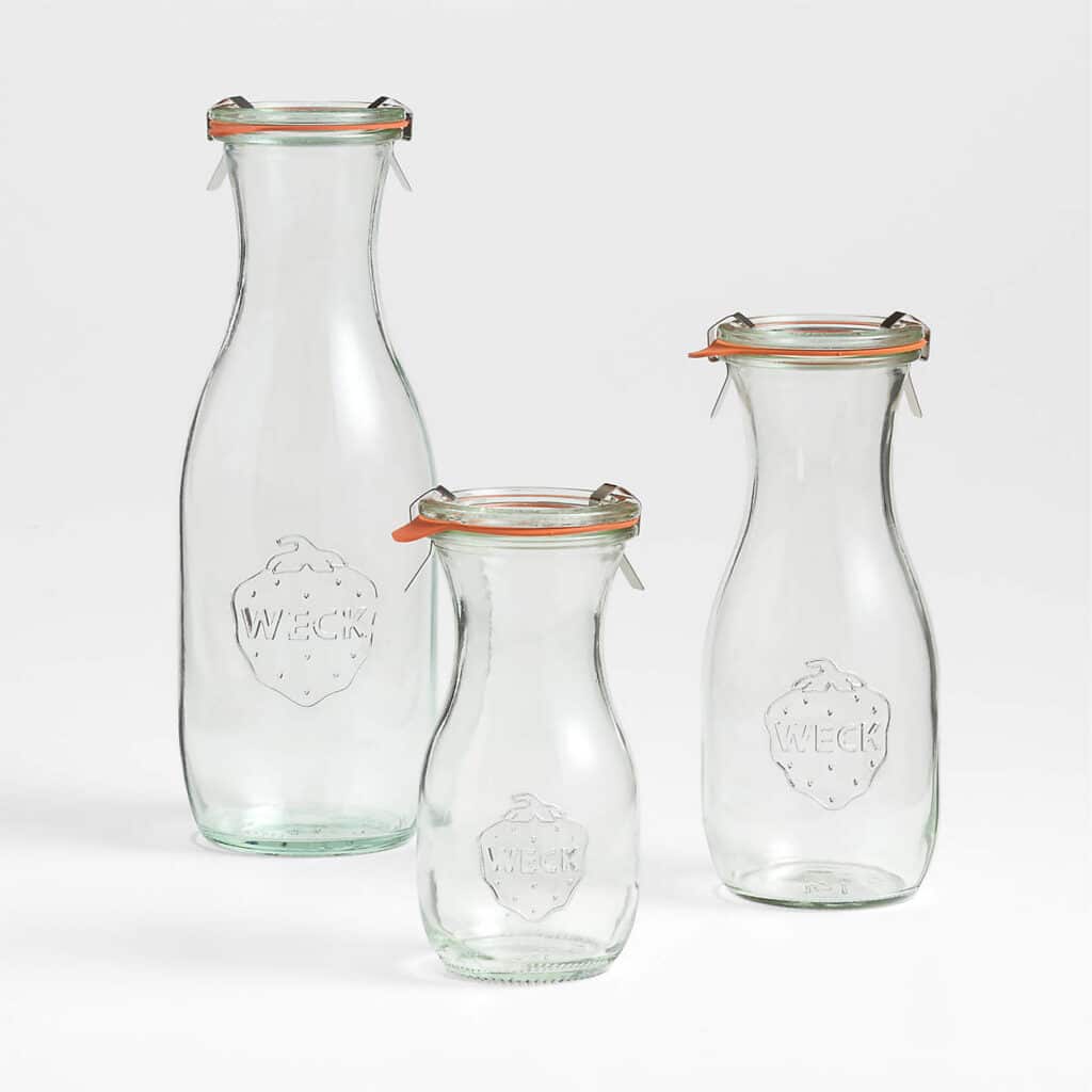 Glass mason jars for storing and shaking salad dressing
