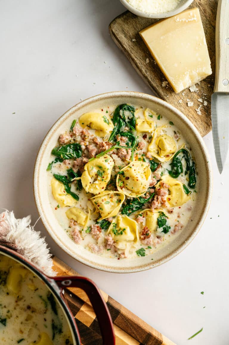 White Sausage Tortellini Soup