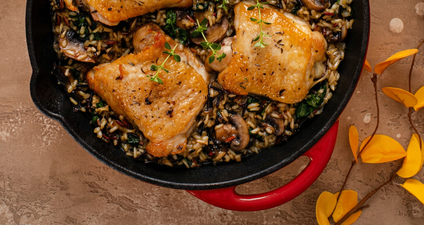 wild rice added the wild rice togther with other ingredients for Chicken Thighs with Wild Rice