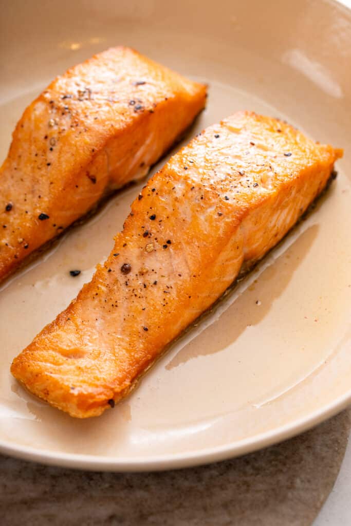 seared salmon of Creamy Lemon Salmon Piccata Pasta