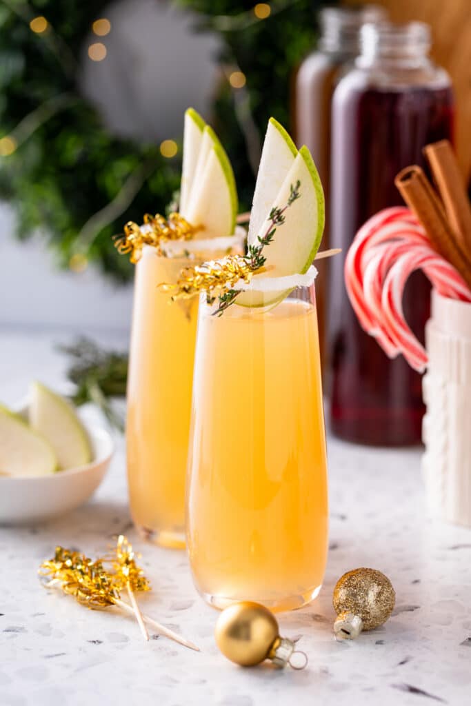 2 servings of Pear Mimosa at Holiday Mimosa Bar
