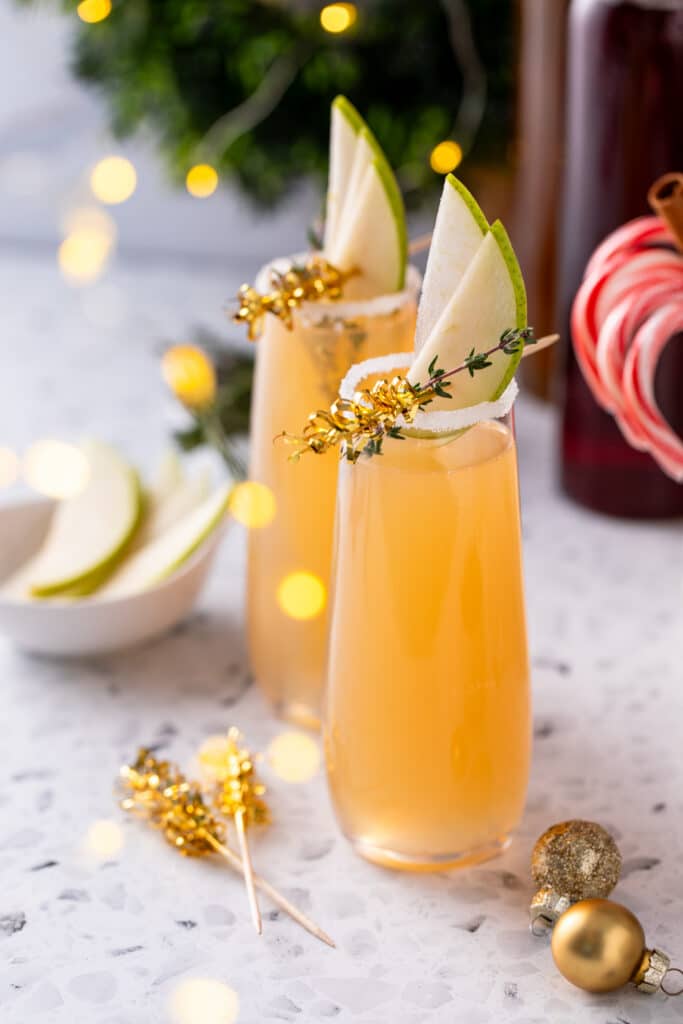 2 servings of Pear Mimosa at Holiday Mimosa Bar