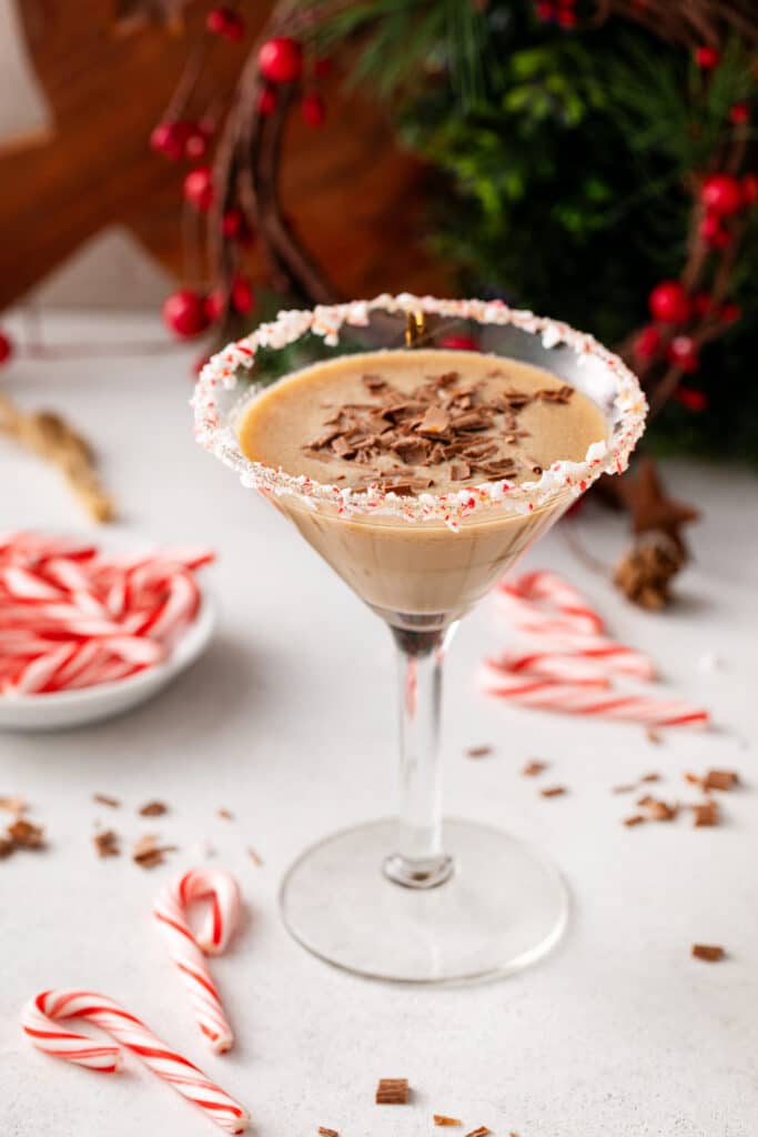 single serving Peppermint Martini