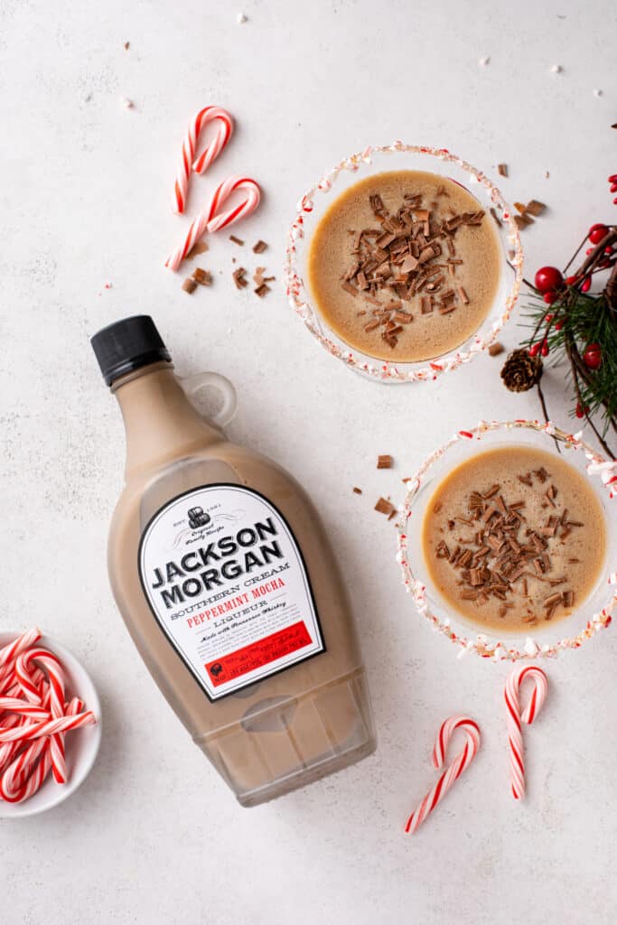 Peppermint Martini served with mocha cream