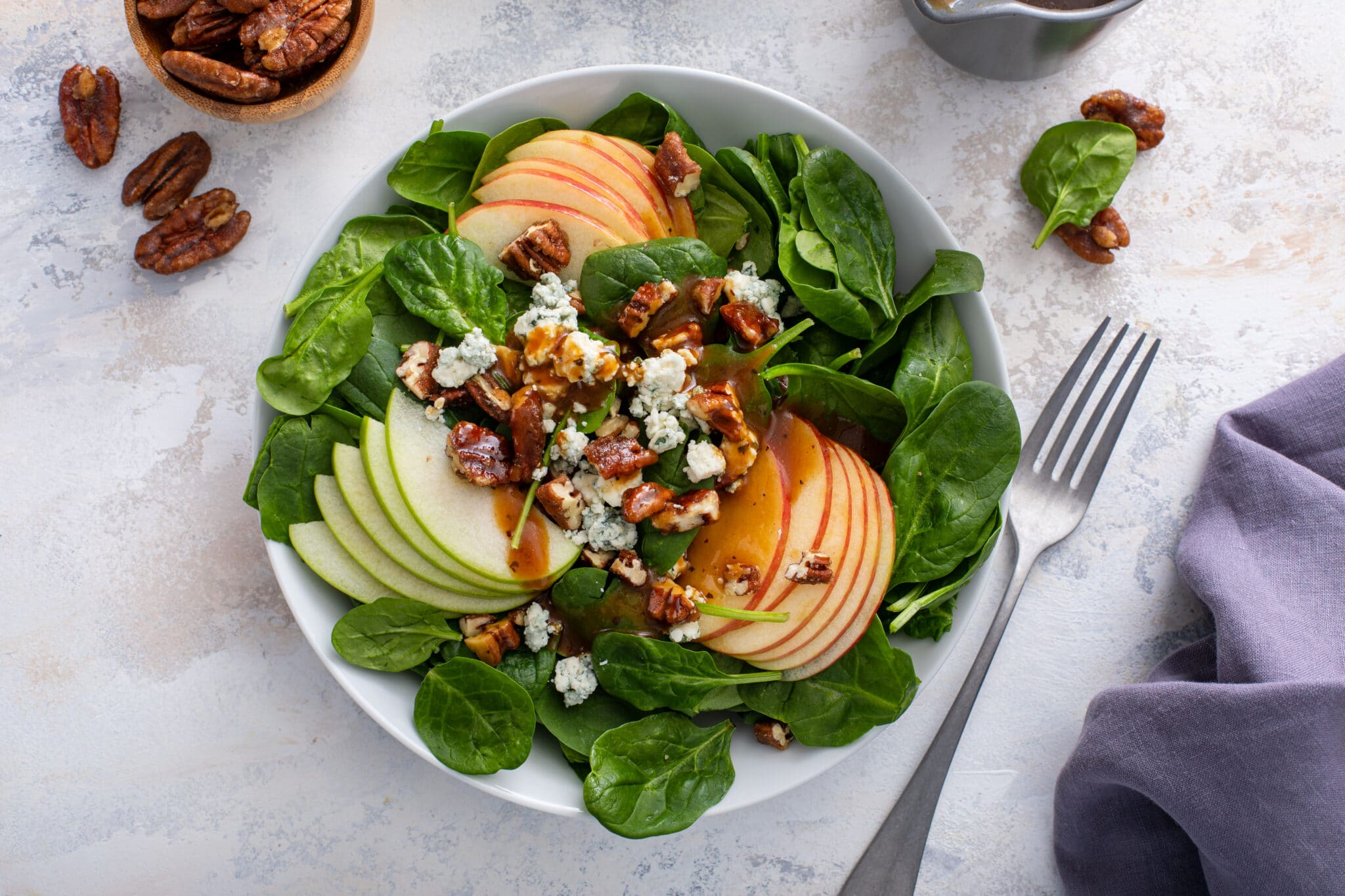 close up shot of The Perfect Winter Salad served in a white plate