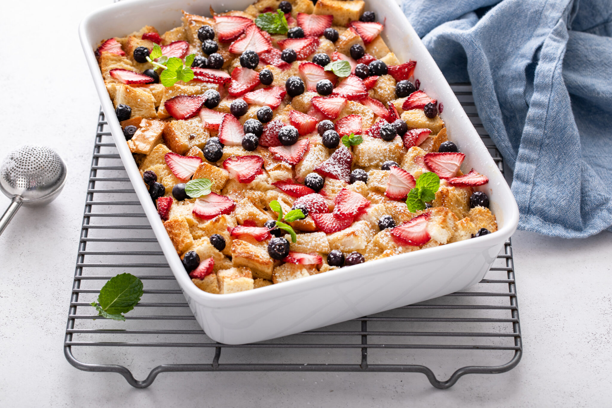 chilled and baked Very Berry French Toast Casserole