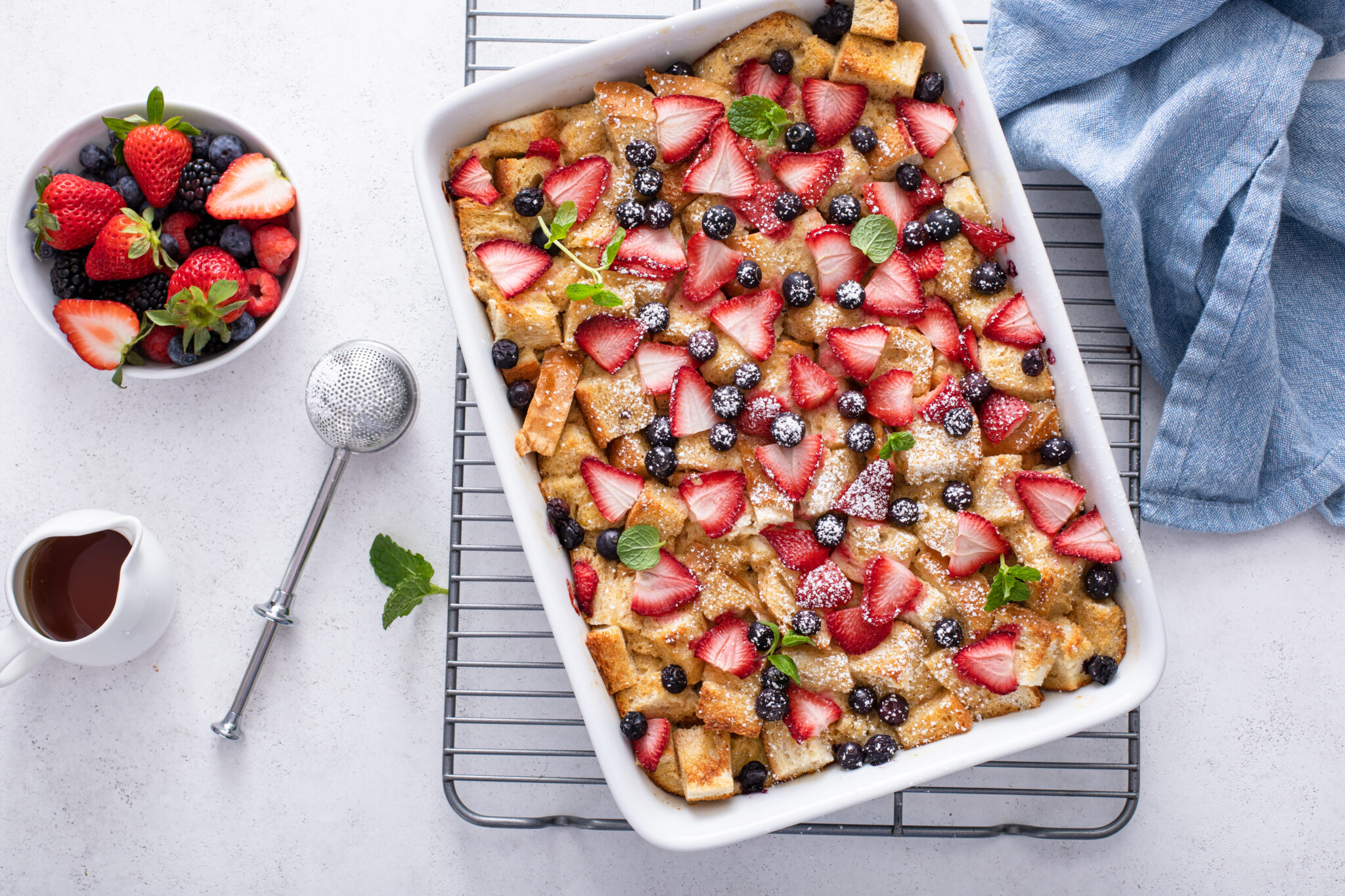 chilled and baked Very Berry French Toast Casserole