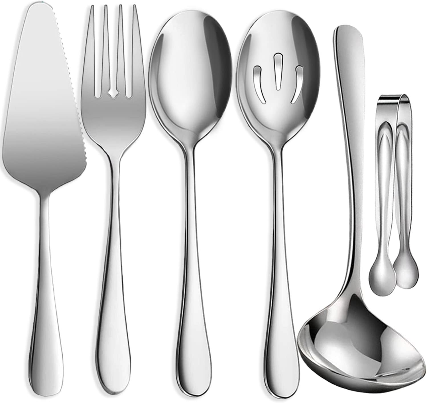 Stainless steel serving utensil set