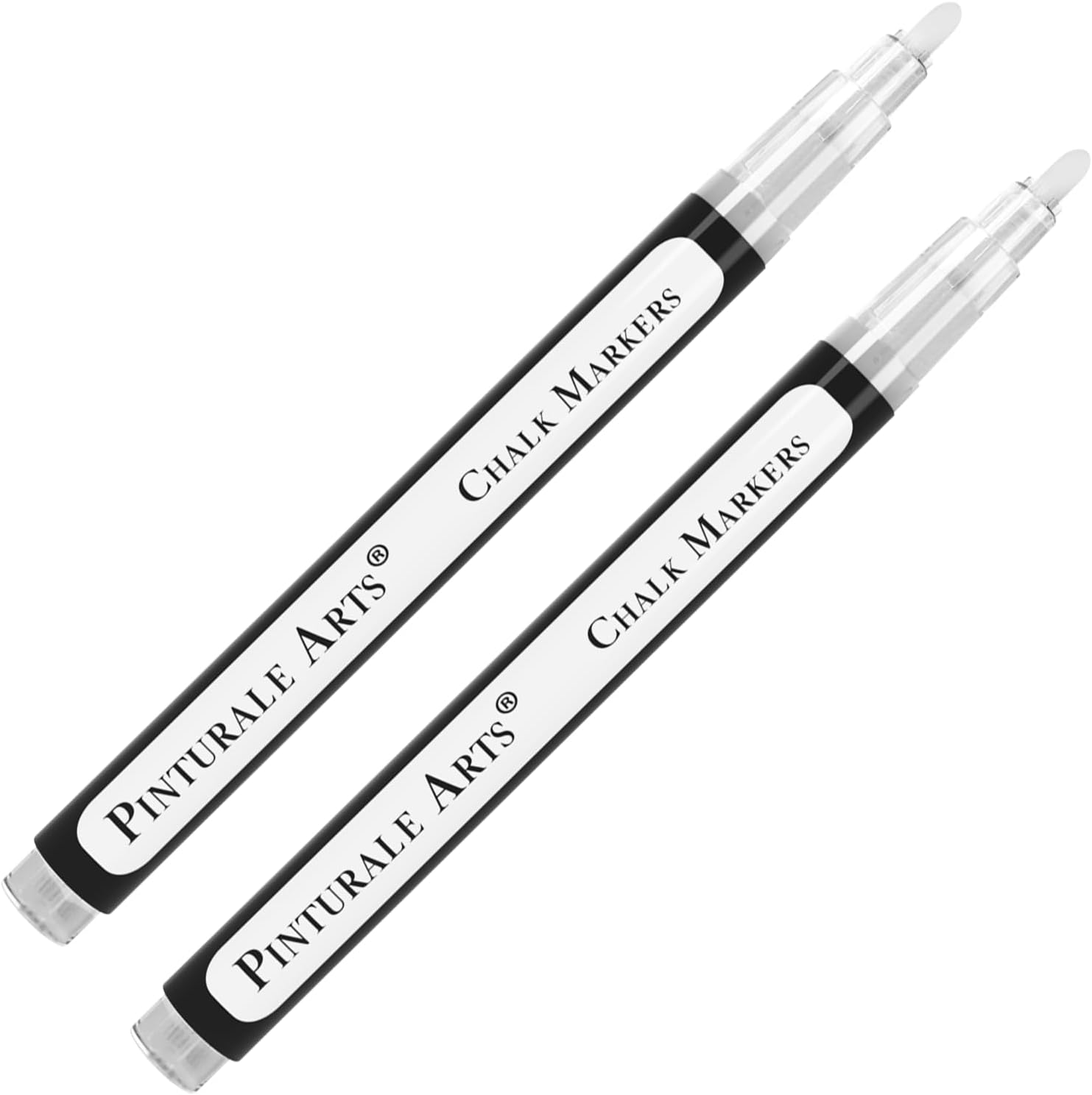 Two white chalk markers