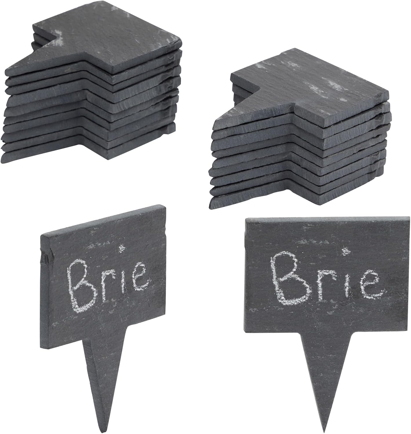 Slate cheese markers with chalk labels