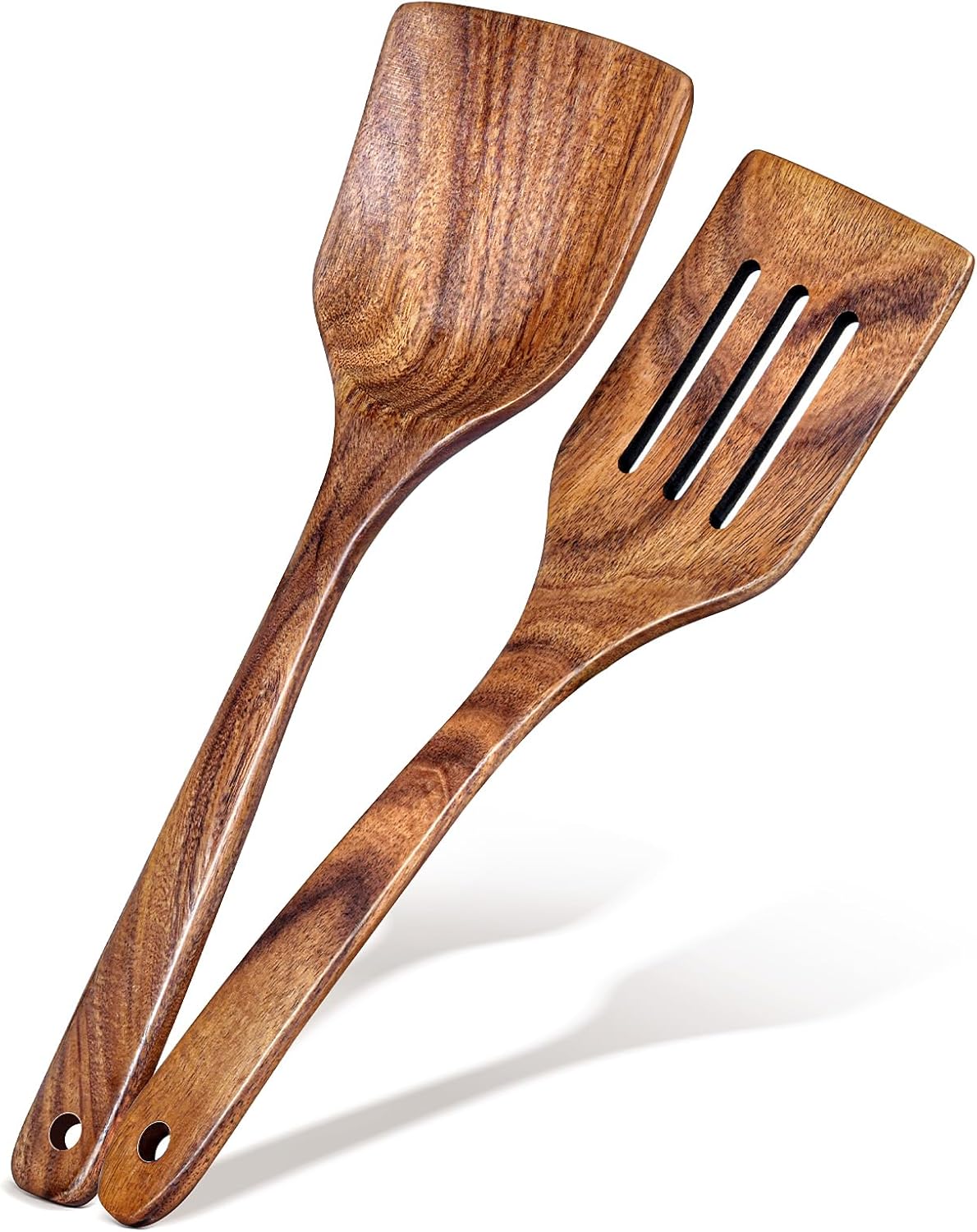 Two wooden cooking utensils