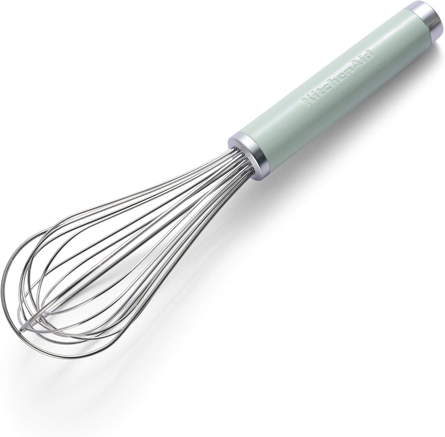 Balloon whisk with a mint green handle