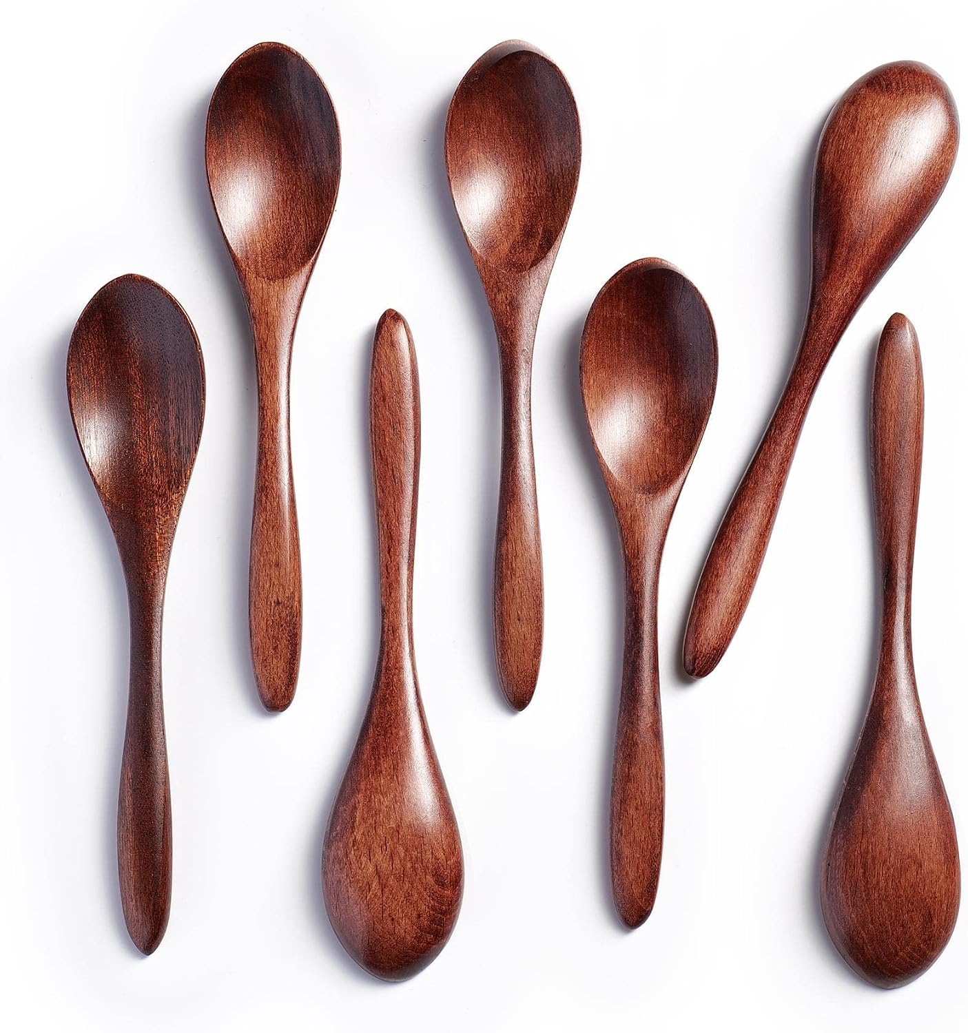 Set of six wooden spoons