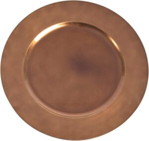 Copper beaded-rim round charger plates, set of four