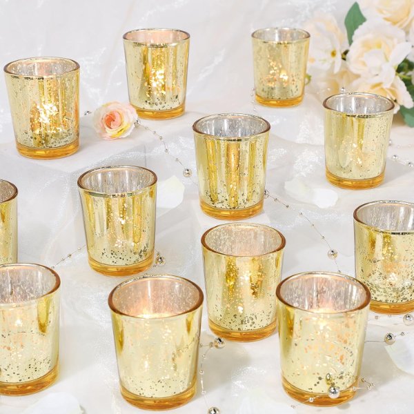 Gold votive candle holders