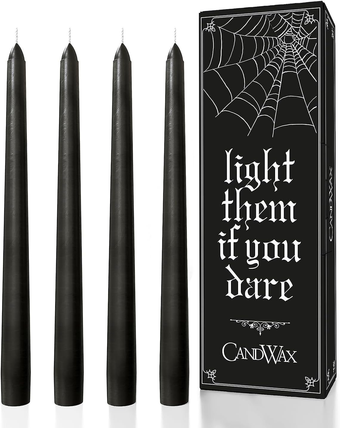 Unscented black taper candles