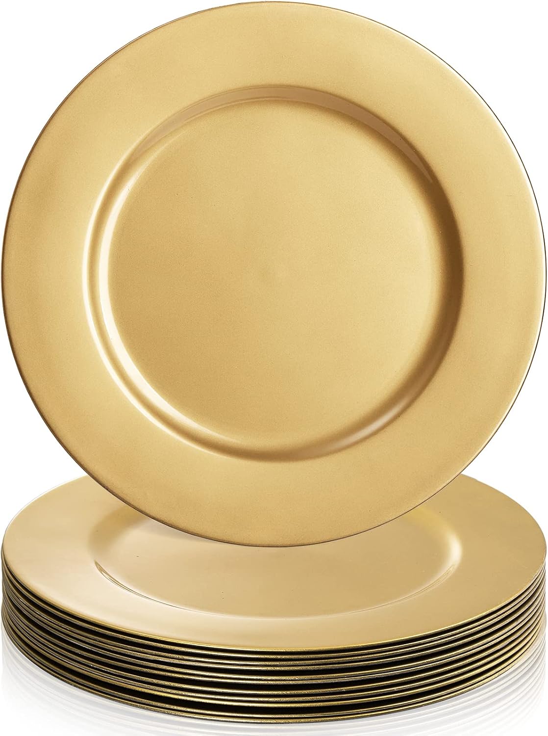 Set of gold charger plates for a New Year’s Eve tablescape