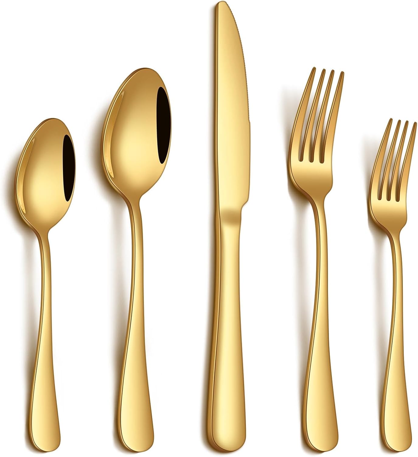Gold flatware set for a New Year’s Eve dinner table