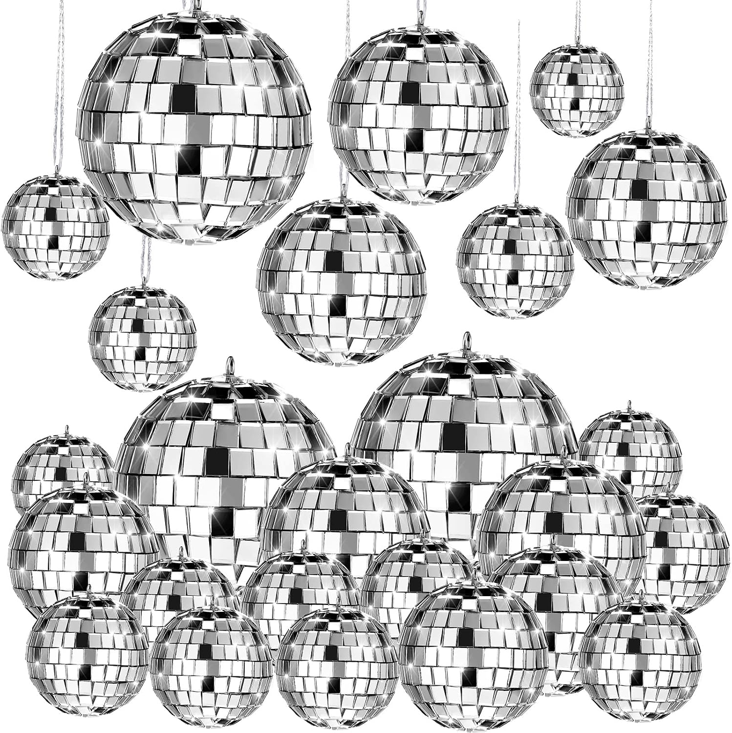 Assorted mini mirror disco balls for table decor
