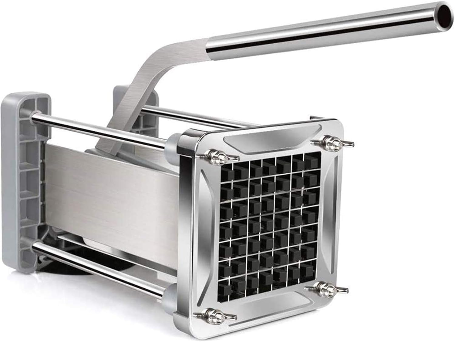 Sopito stainless steel French fry cutter with a lever handle for cutting potatoes into half-inch fries