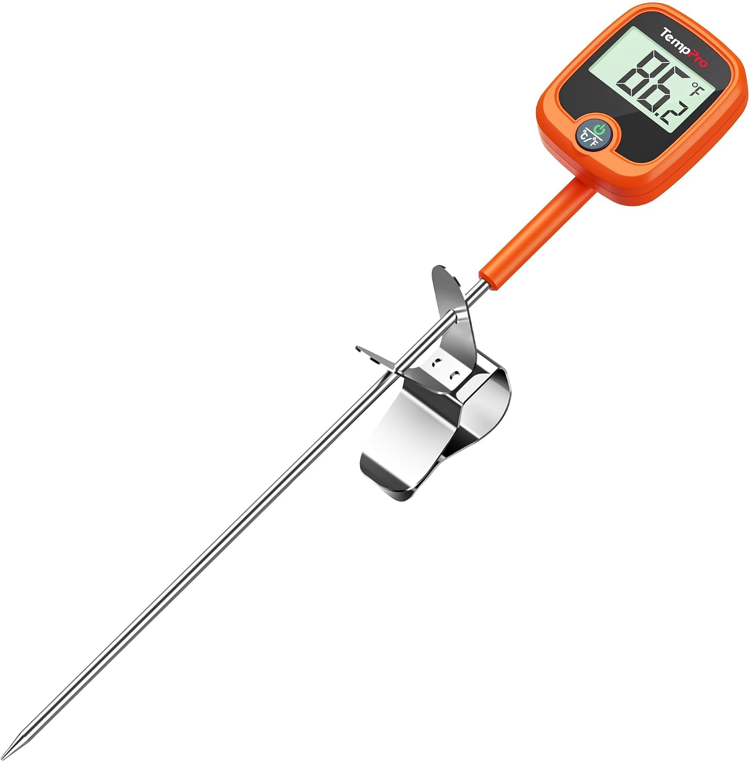TempPro digital candy and deep-fry thermometer with a pot clip