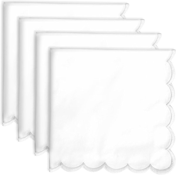 White cotton dinner napkins