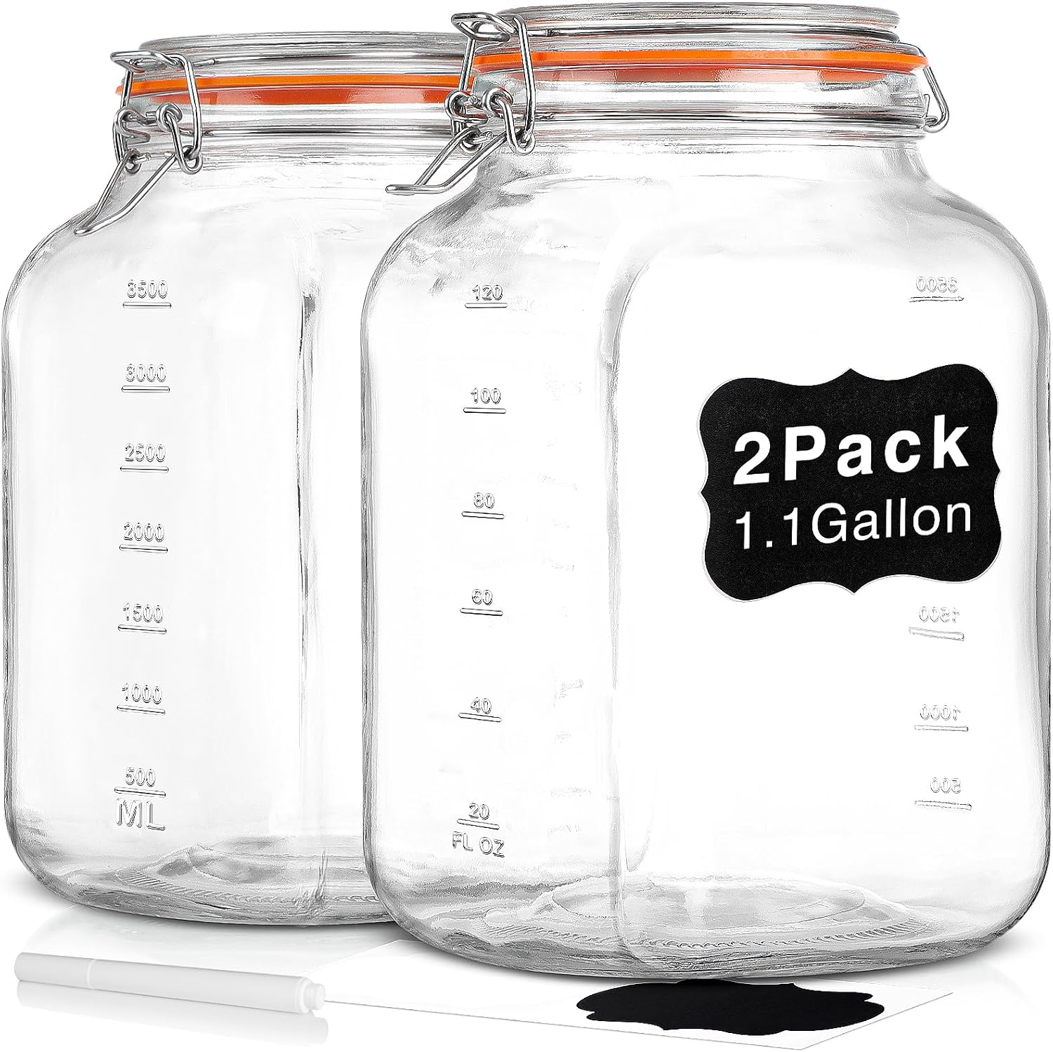 Wide mouth airtight glass jars for storing Reindeer Chow