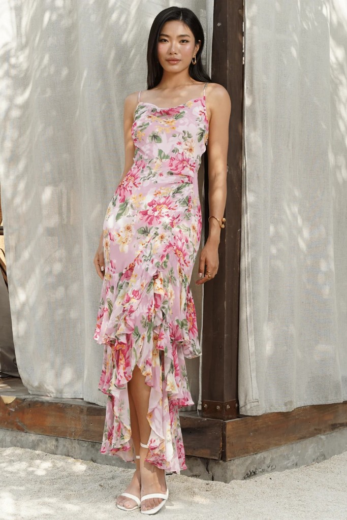 Yumi Kim Carmine Maxi Dress in pink floral